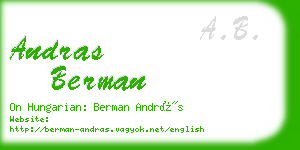 andras berman business card